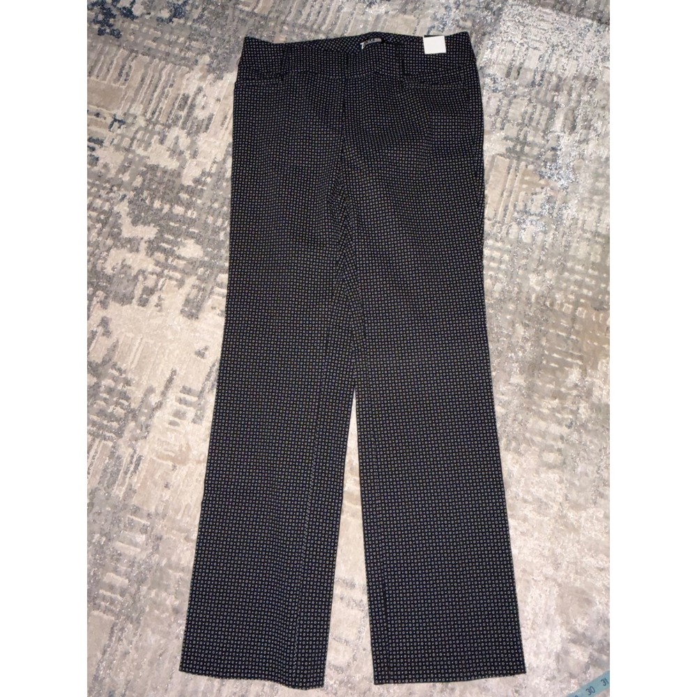 NY&C 7th Avenue Design Studio Black White Geometric Straight Leg Pants 8